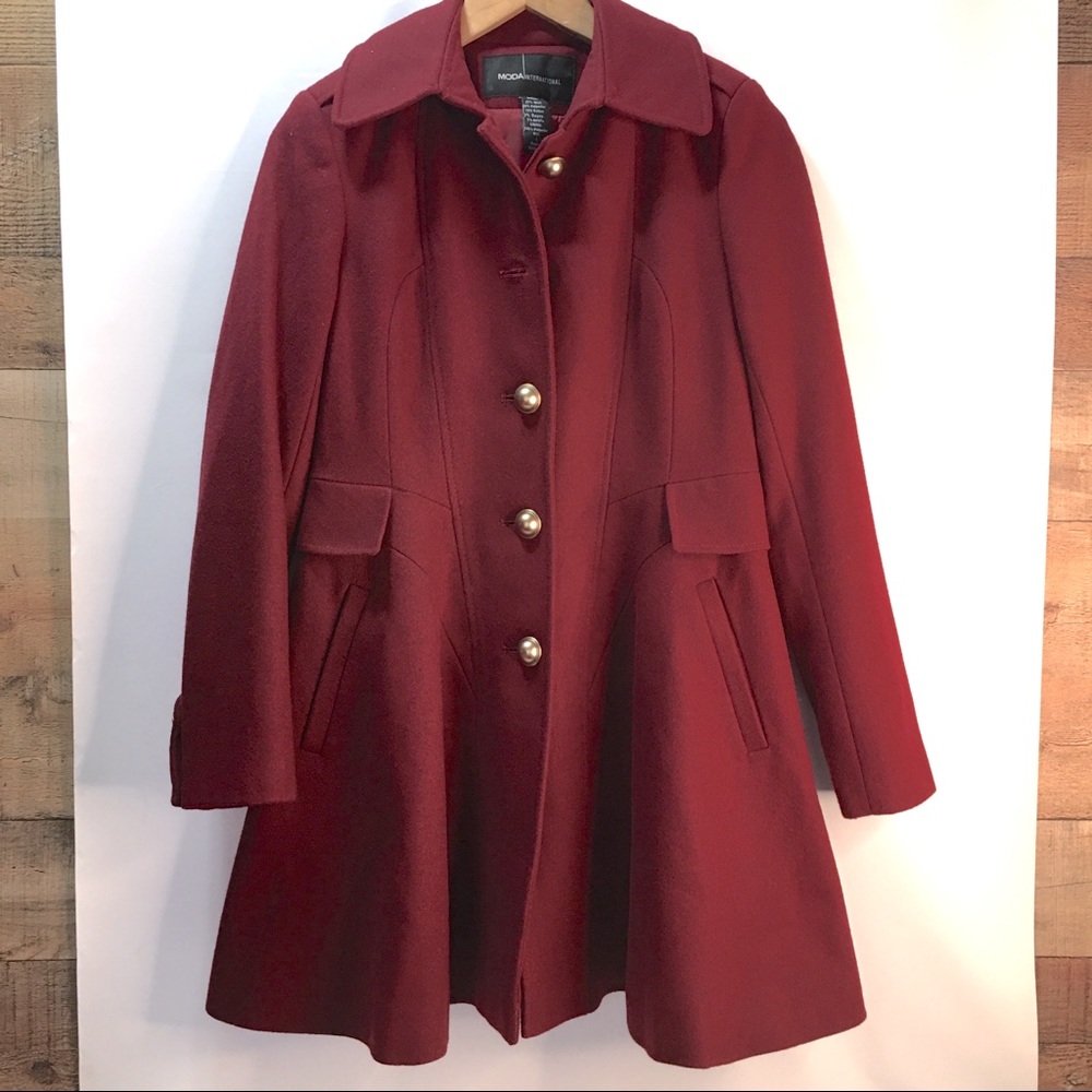 Moda International Burgundy Trench Coat